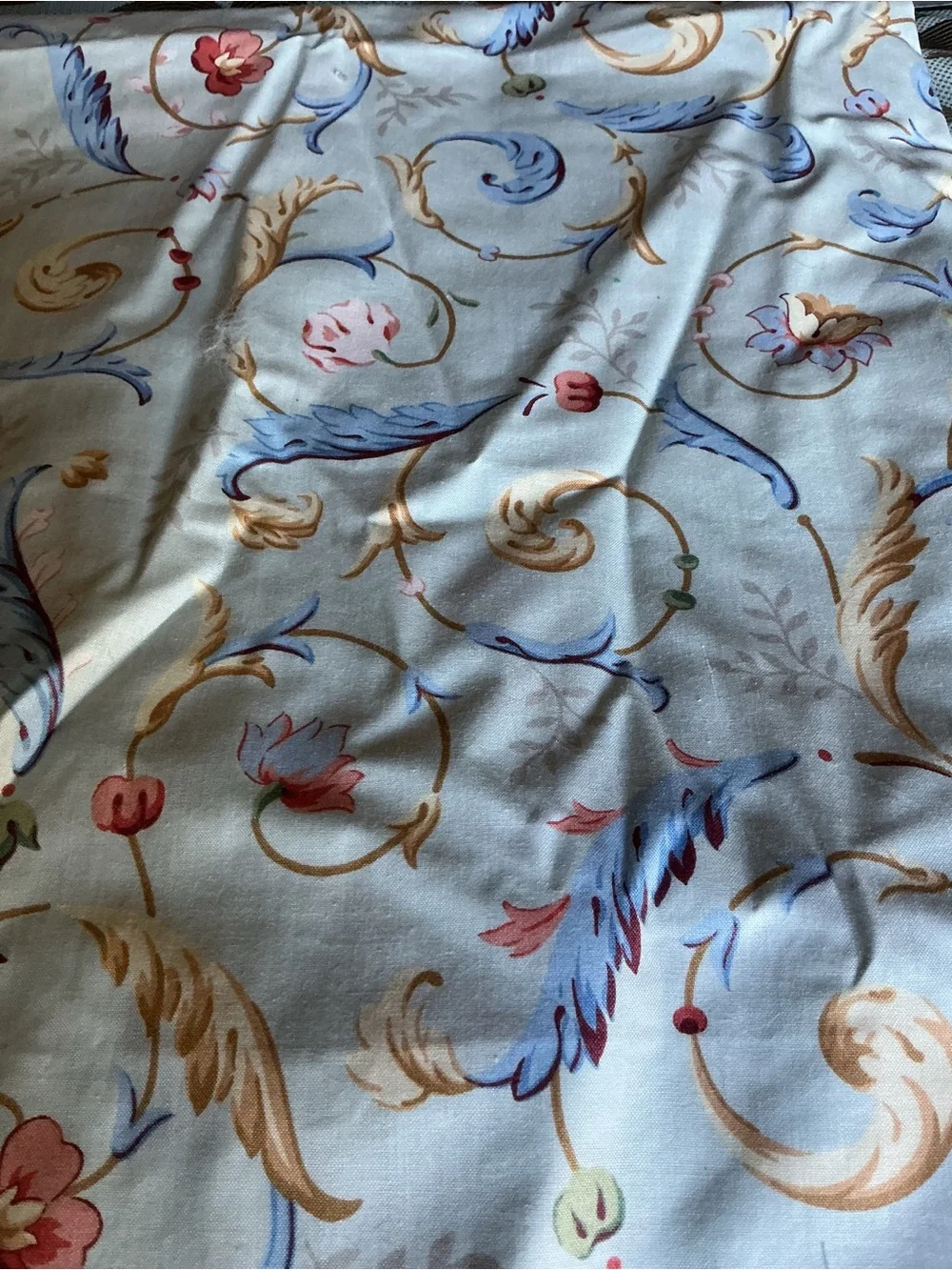 Floral Scroll Print Fabric